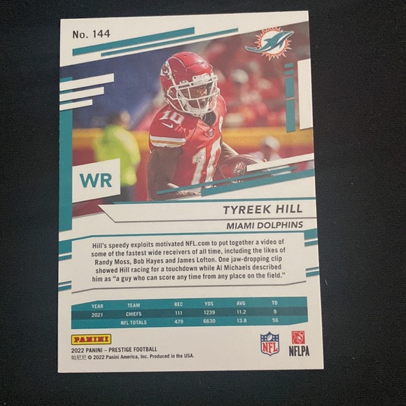 Tyreek Hill - 2022 panini prestige football #144 - Picture 2 of 2